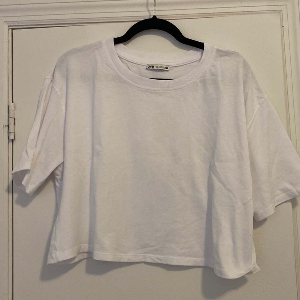 Zara boxy cropped tee